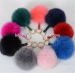 Hot selling fox ball keychain mobile phone and bag pendant real fox fur pompons