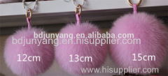 Hot selling fox ball keychain mobile phone and bag pendant real fox fur pompons