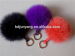 Hot selling fox ball keychain mobile phone and bag pendant real fox fur pompons