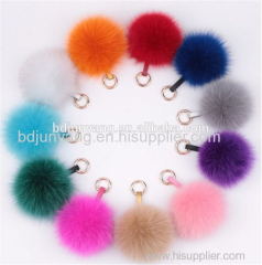 Popular real for fur pom pom key chain fur ball decoration bag and beanie poms