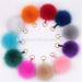 fox fur pom pom faux fake fur ball fur ball keychain felt ball