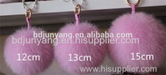 Popular real for fur pom pom key chain fur ball decoration bag and beanie poms