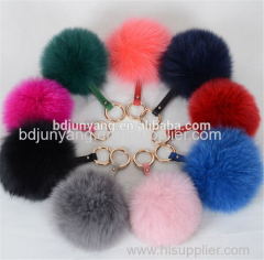 Popular real for fur pom pom key chain fur ball decoration bag and beanie poms