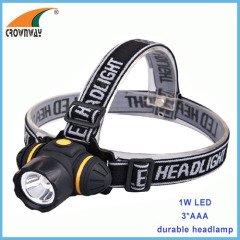 1W LED 80Lumen headlamp light weight headlight outdoor emergency light camping lantern fishing lamp 3*AAA battery