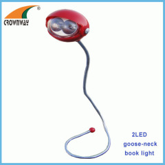 2LED gooseneck reading lamp flexible table lamp indoor light 2*CR2032 battery book lamp