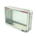 Rectangular Metal Tin Box With Clear Transparent PET/PVC Window hinge lid