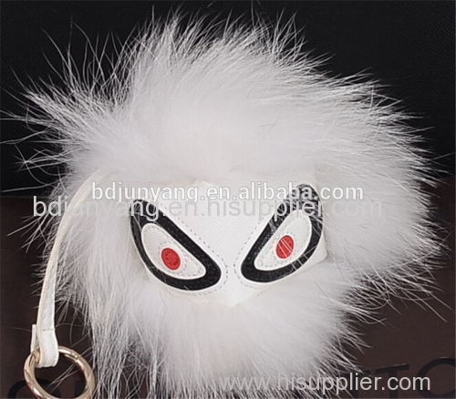 Cute monster fur face keychain bag and key ring pendant