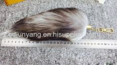 Beautiful fox fur tail keychain fur pendant for bag and key ring