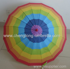 Rainbow Straight Umbrella with EVA Handle