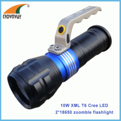 10W XML Cree powerful flood light zoomble portable lantern durable hand torch 1000Lumen lantern 18650 rechargeable light