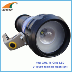 10W XML Cree powerful flood light zoomble portable lantern durable hand torch 1000Lumen lantern 18650 rechargeable light