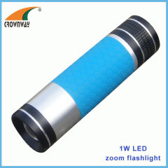 1W LED powerful flashlight zoomble working lamp rubber-grip handle LED table lamp camping lantern 1AA battery light
