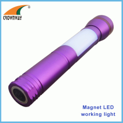 3W LED powerful flashlight red warning 180Lumen magnet lamp camping lantern 3AAA battery light