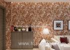 Classic Style Embossed Vinyl Wallpaper Chocolate Floral Pattern Wallpaper