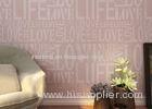 Non woven Washable Wallpaper Purple Color LOVE English Letters Wallpaper