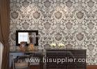 Grey Vinyl Embossed Victorian Damask Wallpaper Removable Tear - resistant