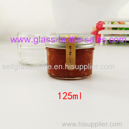 125ml Glass Jam Jar With Silver Lid