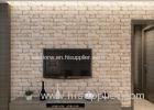 Removable Non-woven 3D Brick Effect Wallpaper with White Grey Color