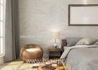 Embossed Leaf Pattern Modern Removable Wallpaper for Bedroom With Vinyl Material