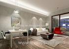 Moisture - proof Silver White Leaf Pattern Wallpaper For Living Room