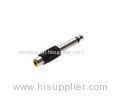 Plastic Body 6.35MM Mono Plug Rca Jack Nickel / Copper Plating Black Color