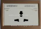220V Double USB Wall Socket On - Off Operations Exceed 40000 Times With Earth Contact