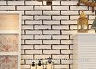 White 3D Brick Effect Wallpaper / Eco - friendly Removable PVC Vinyl Wallpaper