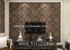 Removable Victorian Damask Wallpaper Embossed Black and Golden Pattern