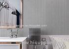 Modern Flocking Non woven Wallpaper with Simple Silver Grey Pure Color