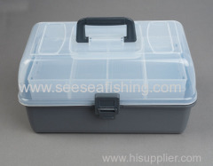 Top Quality 36*19*20cm Visible Fishing Lure Tackle Box Handle Plastic Fishing tackle Tool Case Equipment