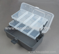 Top Quality 36*19*20cm Visible Fishing Lure Tackle Box Handle Plastic Fishing tackle Tool Case Equipment