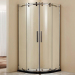 Fan-shaped Tempered Glass Shower Enclosures in Polish or Titanium