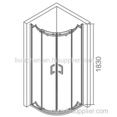 Fan-shaped Tempered Glass Shower Enclosures in Polish or Titanium