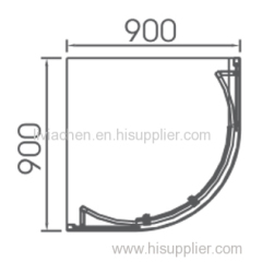 Fan-shaped Tempered Glass Shower Enclosures in Polish or Titanium