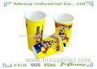 Cold Paper Cups 16 Ounce Yellow / Blue Cartoon Logo Printed