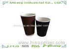 16OZ / 12oz Ripple Paper Cups Insulated Corrugated Paper Brown Black Printed