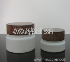 Glass bottle jar with ASH Wooden cap Pump Screw cover