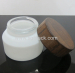 ASH WOODEN CAP INCLINED SHOULDER WHITE GLASS BOTTLE