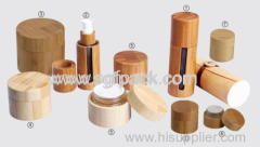 bamboo cosmetic cosmetic container bamboo wooden packaging glass inner lotion bottle glass cream jar