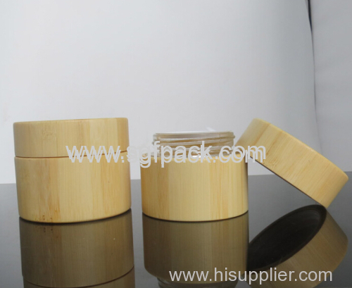 bamboo cosmetic cosmetic container bamboo wooden packaging glass inner lotion bottle glass cream jar