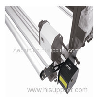 Take-up system for printer with tension bar