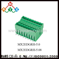 5.0/5.08MM pitch pluggable terminal block right angle pin dual row type electronic components