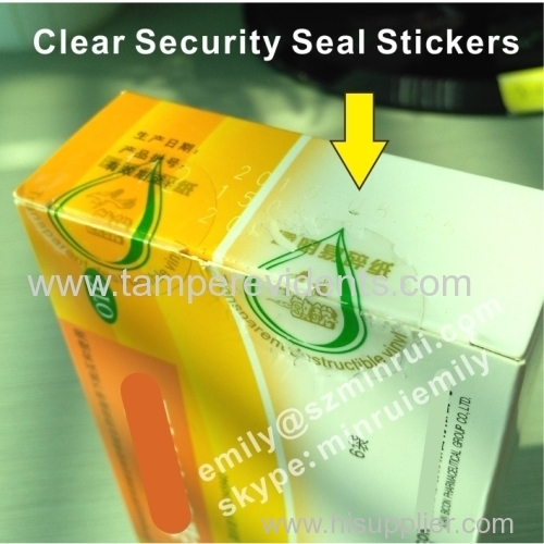 Custom Clear Round Security Tamper Evident Seal Stickers