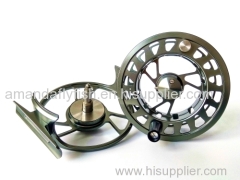 Fly Fishing Reel with Large Arbor CNC machined T6061 Aluminum Alloy Body and Spool