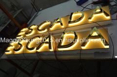 Advertising words/ Advertising letters :combination of mirrored steel and acrylic organic plate