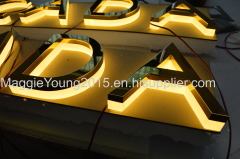 Advertising words/ Advertising letters :combination of mirrored steel and acrylic organic plate