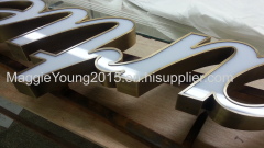 Advertising letters stainless steel cutting edge enclosing welding with acrylic