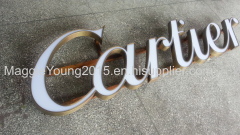 Advertising letters stainless steel cutting edge enclosing welding with acrylic