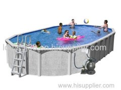 Splash Pools Above Ground Slim Style Oval Pool Package 30 Feet by 15 Feet by 52 Inch
