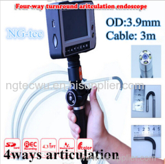 Joystick control detection tool Industrial borescope videoscope endoscope OD3.9MM 4ways articulation car inspection tool